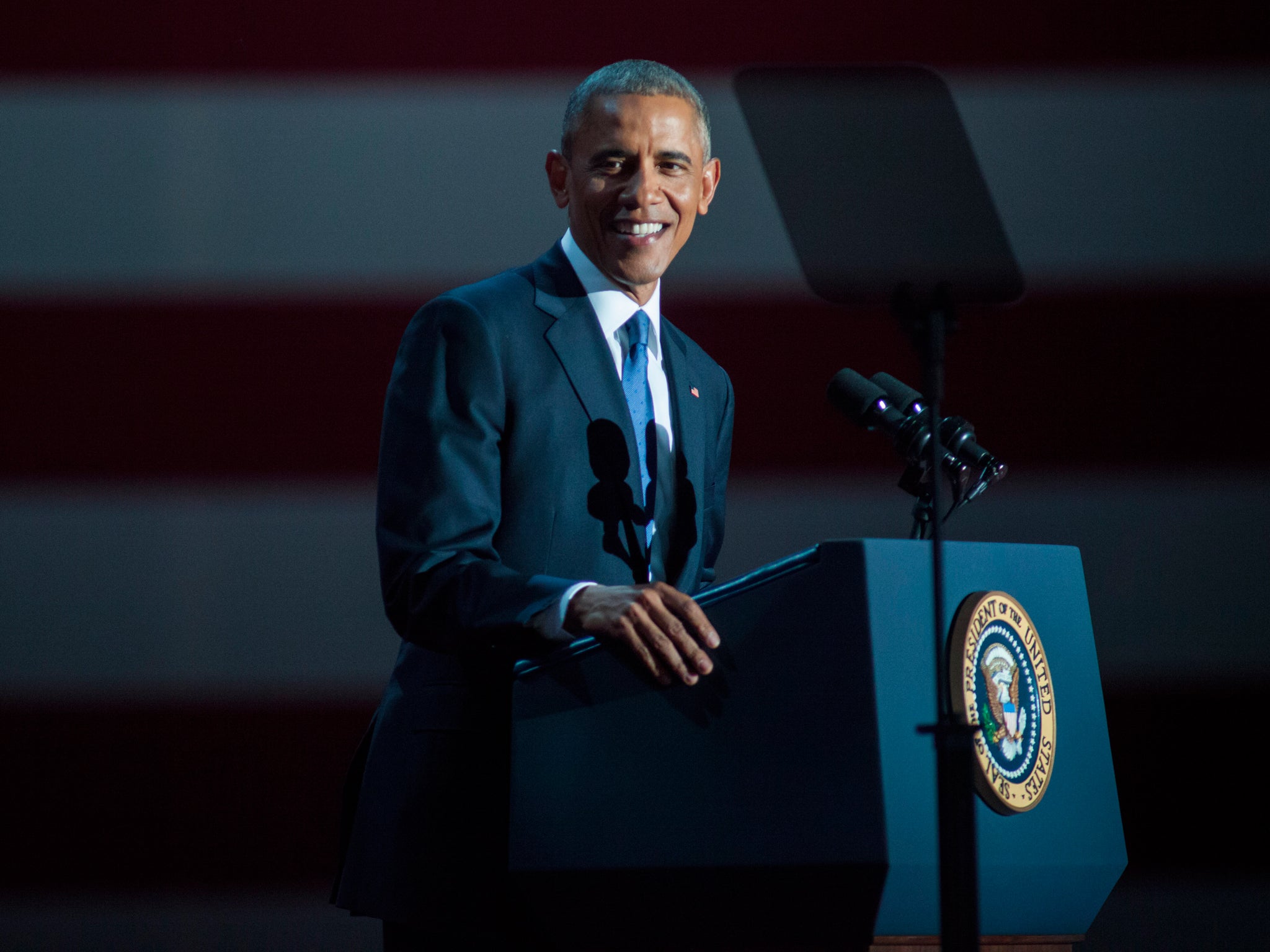 President Barack Obama delivers his farewell address at McCormick Place in Chicago