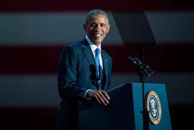 President Barack Obama delivers his farewell address at McCormick Place in Chicago