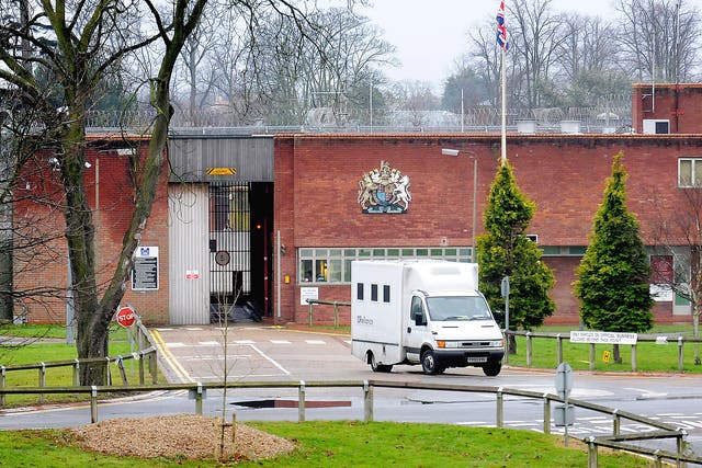 Prison van leaving Feltham Young Offenders Institution