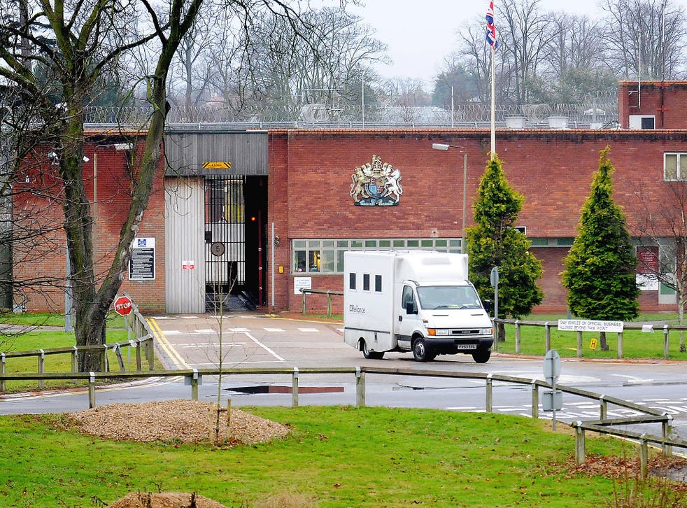 Prison van leaving Feltham Young Offenders Institution