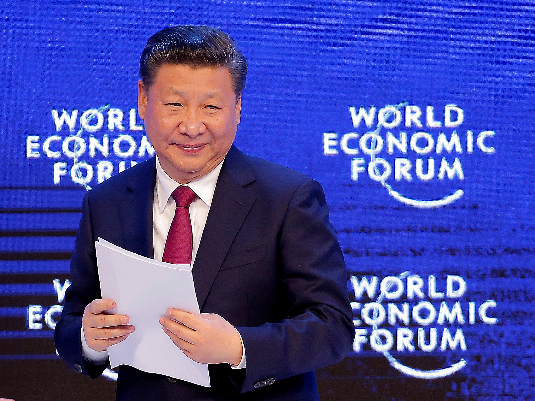 China’s President Xi Jinping speaking at the World Economic Forum