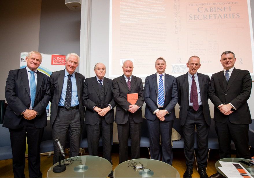 Lords Turnbull, Butler and Armstrong, Ian Beesley, Sir Jeremy Heywood, Lord Wilson and Jon Davis. Photo: David Tett
