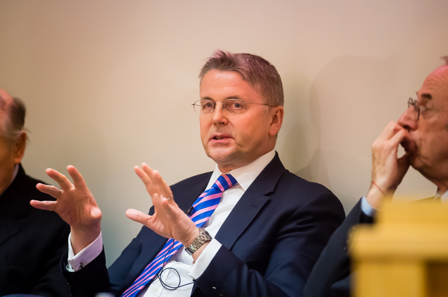 Sir Jeremy Heywood, Cabinet Secretary, at the Strand Group last night. Photo: David Tett