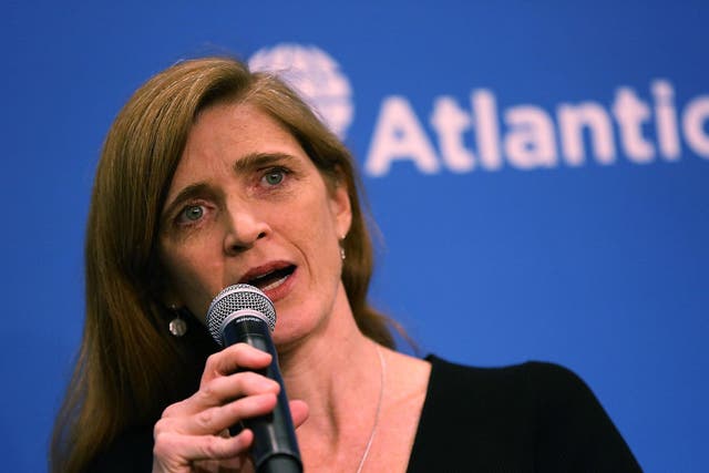 Samantha Power calls for US to maintain sanctions on Moscow and support Nato alliance, which US President-elect Donald Trump has criticised