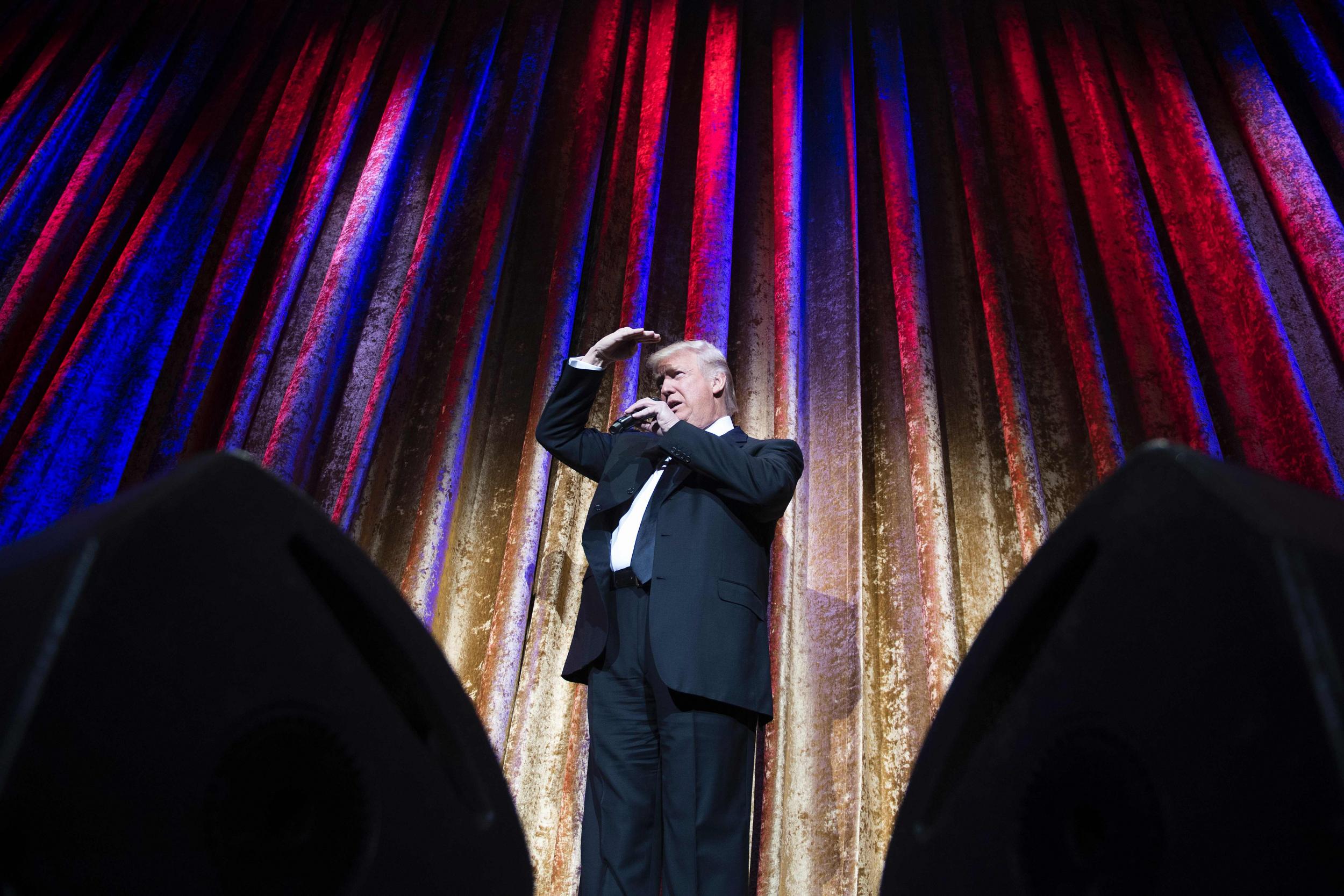 Donald Trump speaks at the Chairman's Global Dinner