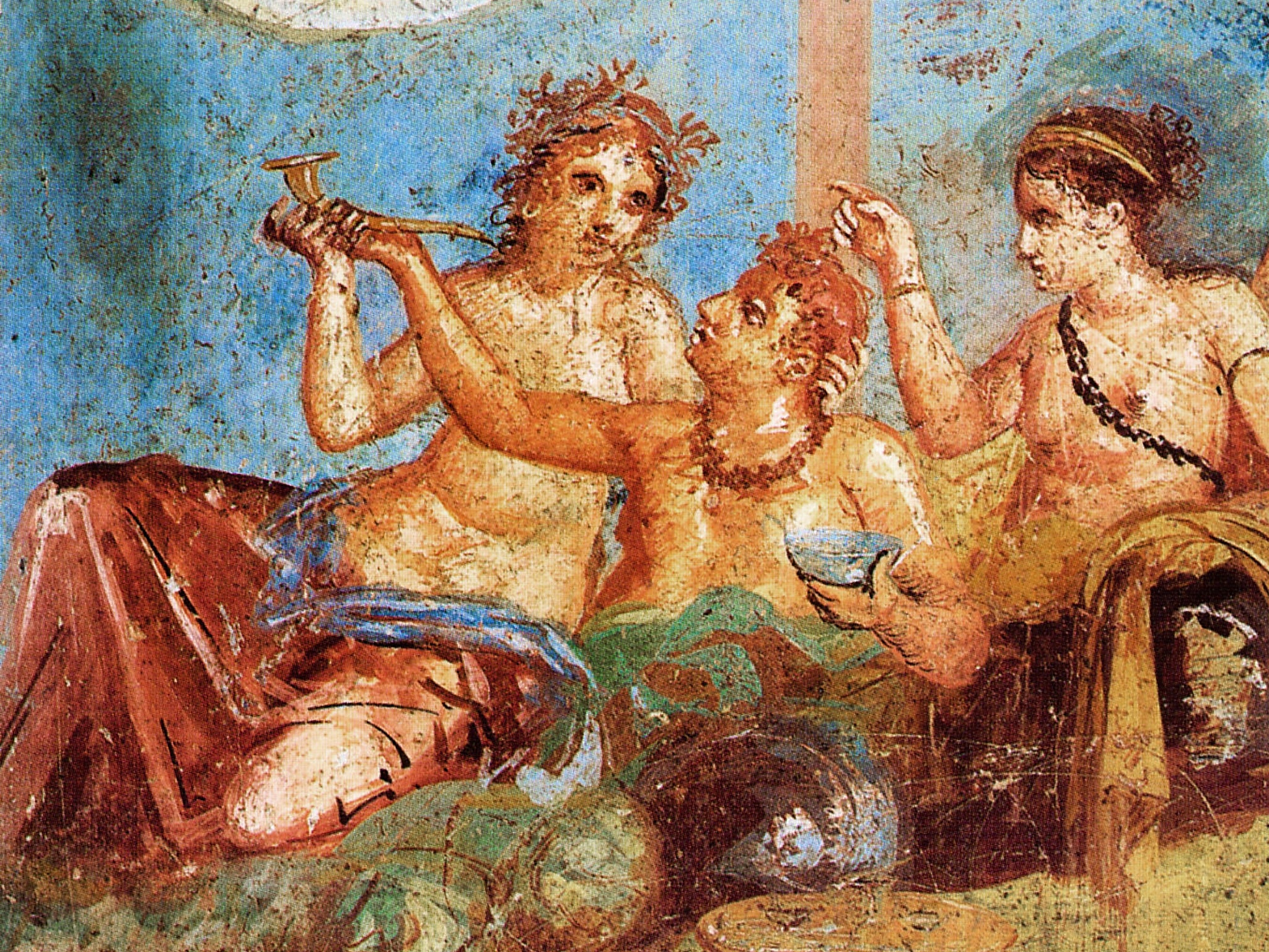 A Roman banquet depicts ancient eating habits