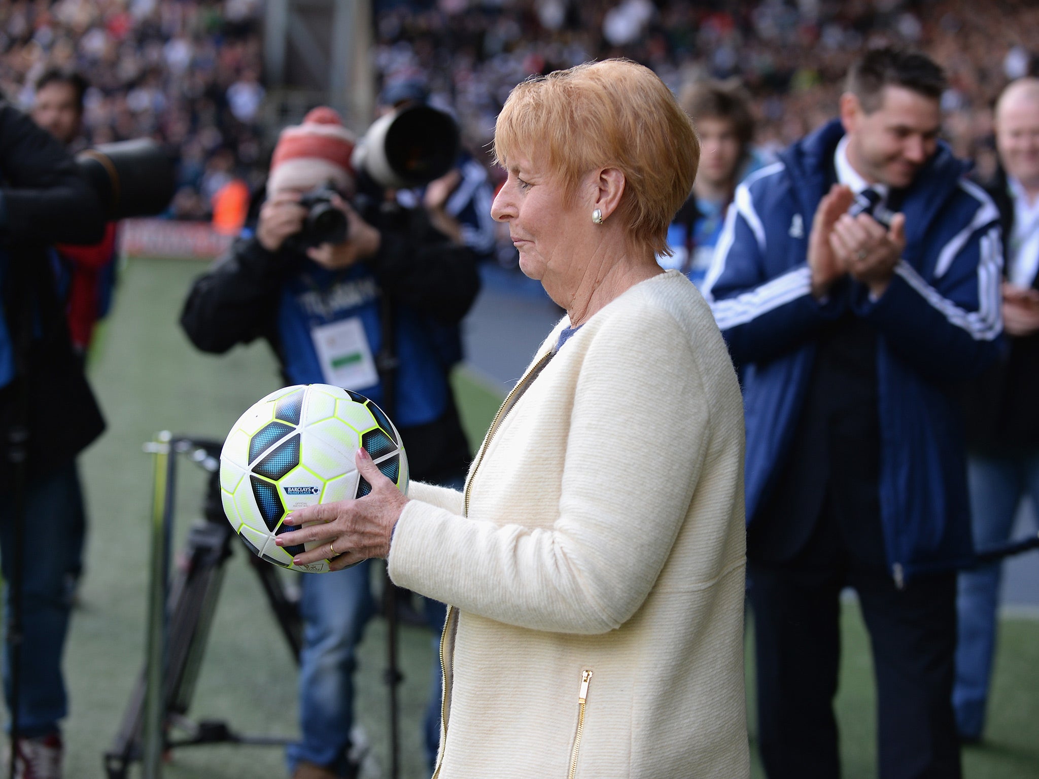 Laraine Astle, Jeff's widow, was present at West Bromwich Albion's 'Jeff Astle Day' in April 2015