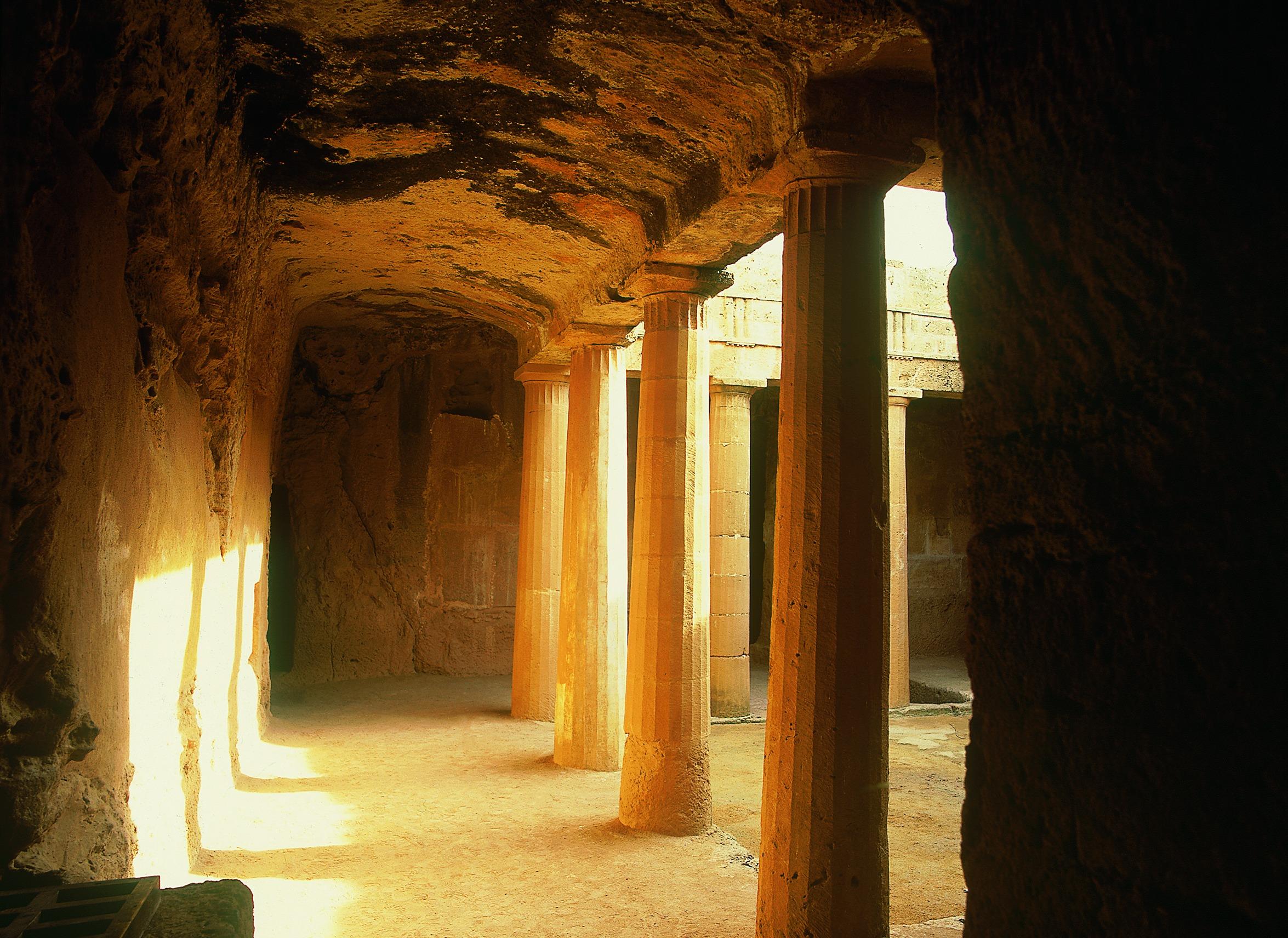 Explore excavated burial chambers at the Tombs of the Kings