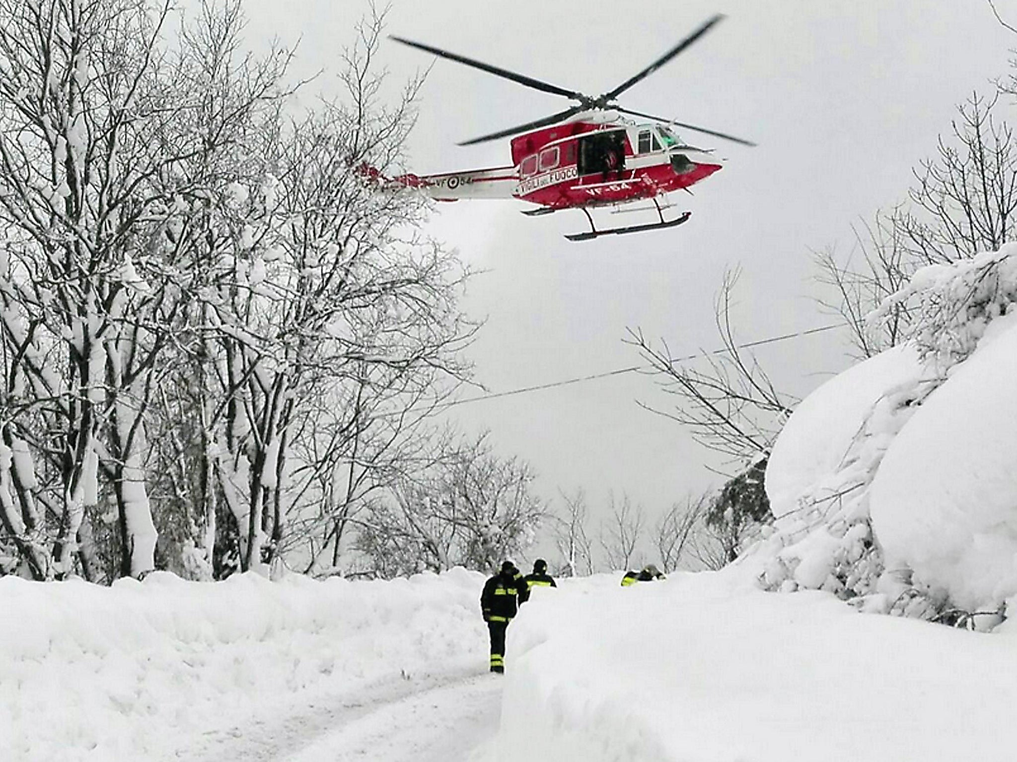 Nine people have been pulled from the wreckage of the hotel which was buried by an avalanche