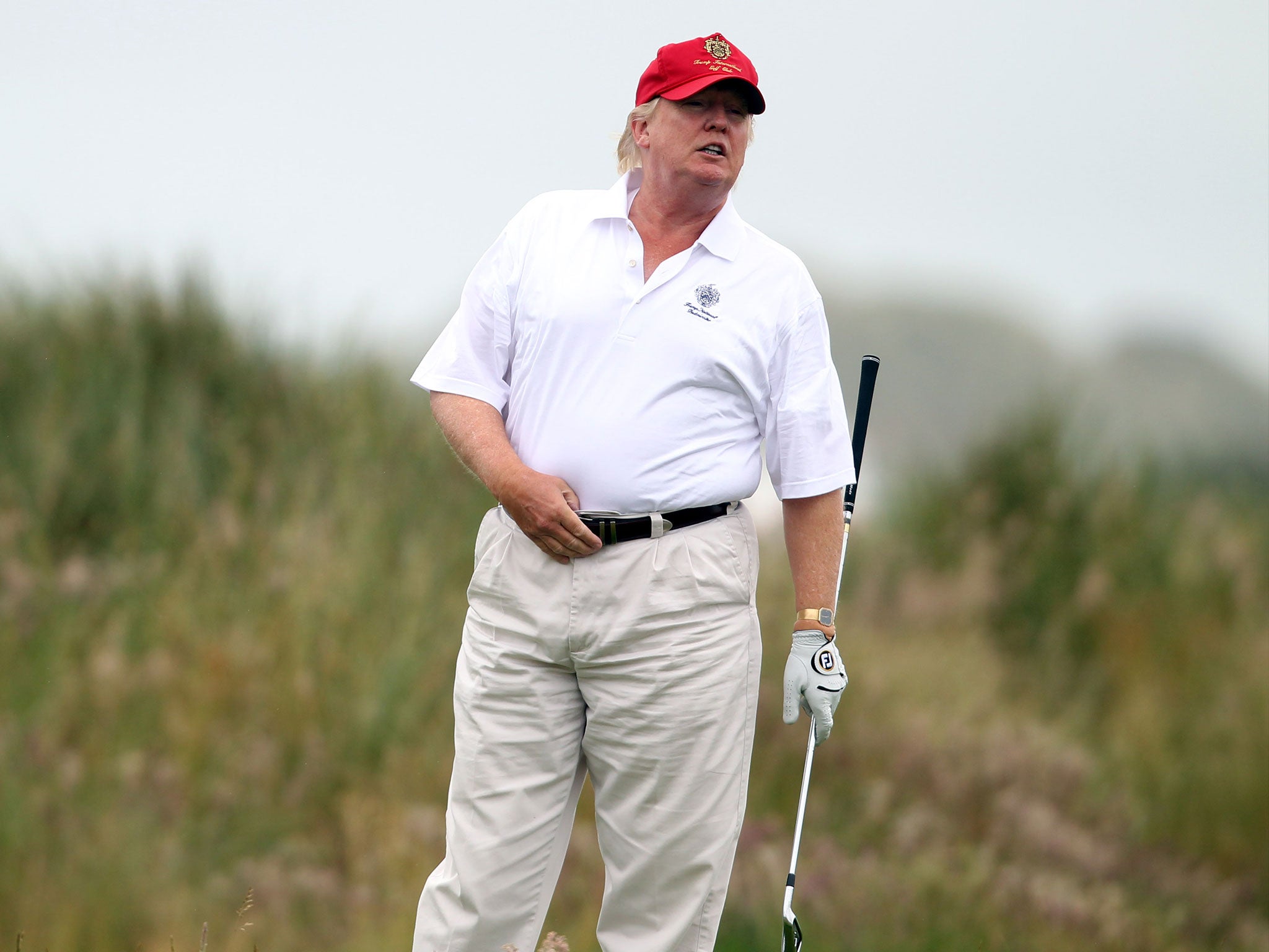Mr Trump has hit the green with the likes of Japanese Prime Minister Shinzo Abe and champion professionals Rory McIlroy and Tiger Woods since taking office