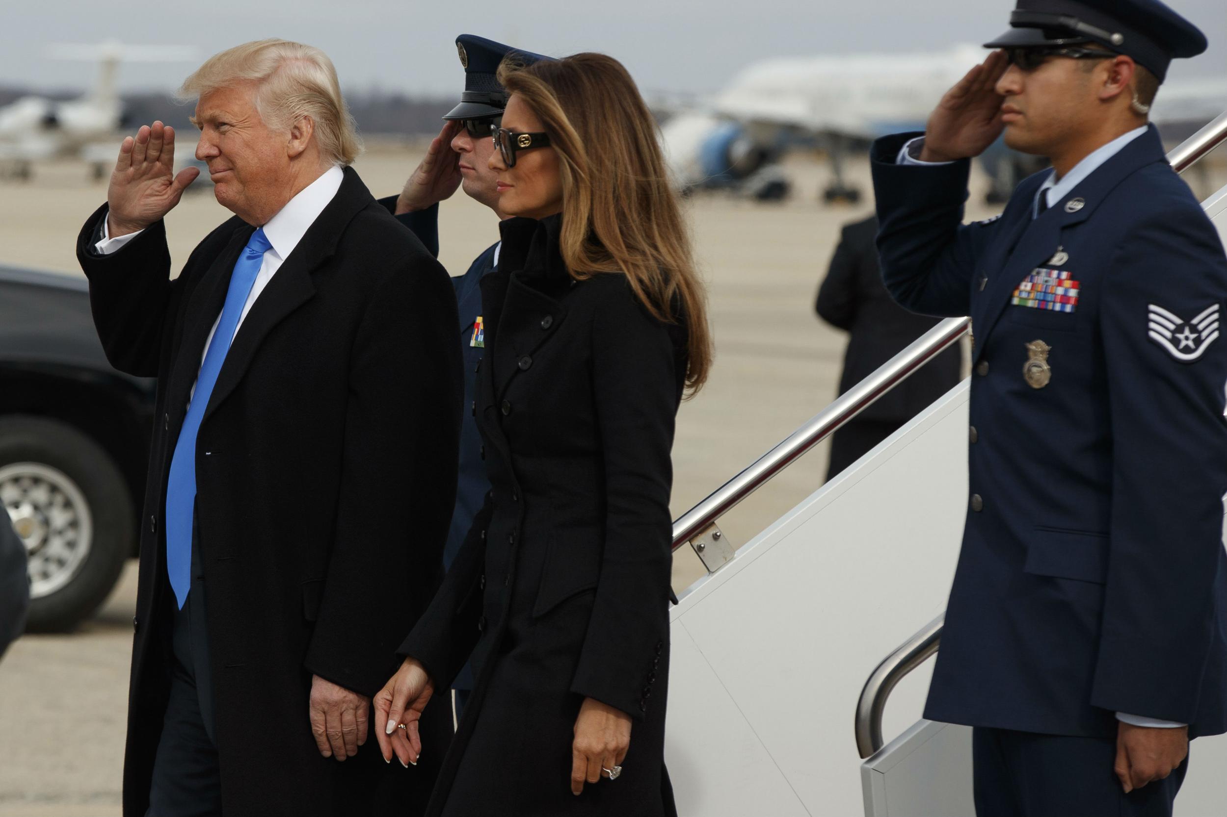 Mr Trump and Melania Trump had a busy schedule on the day before inauguration