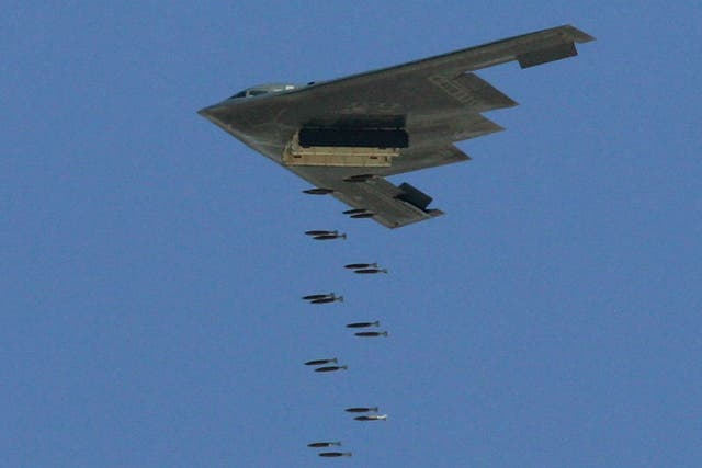Two US B-2 Spirit stealth bombers were flown from Missouri for the mission