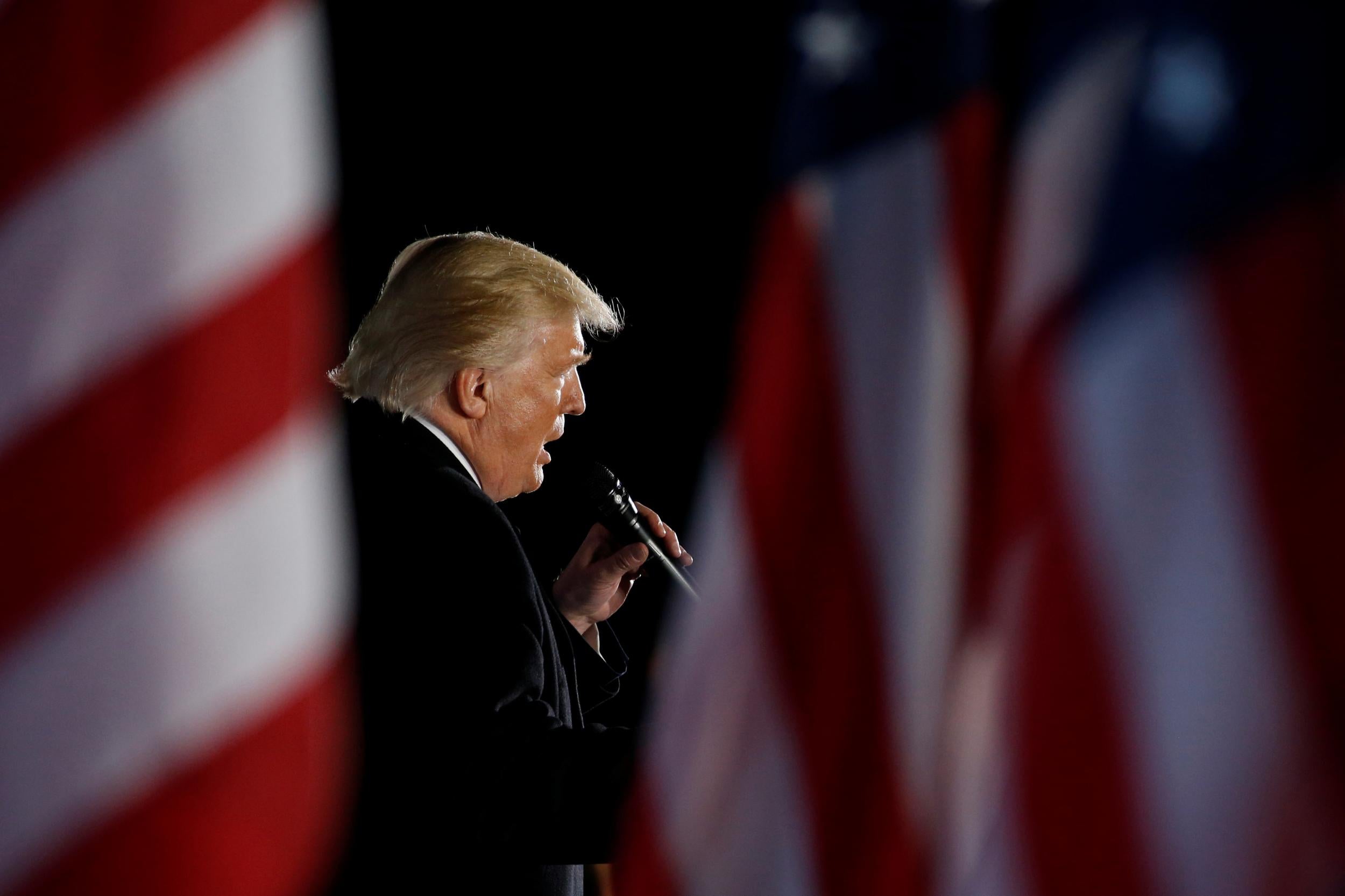 President-elect Donald Trump delivers remarks at a Make America Great Again welcome concert in Washington