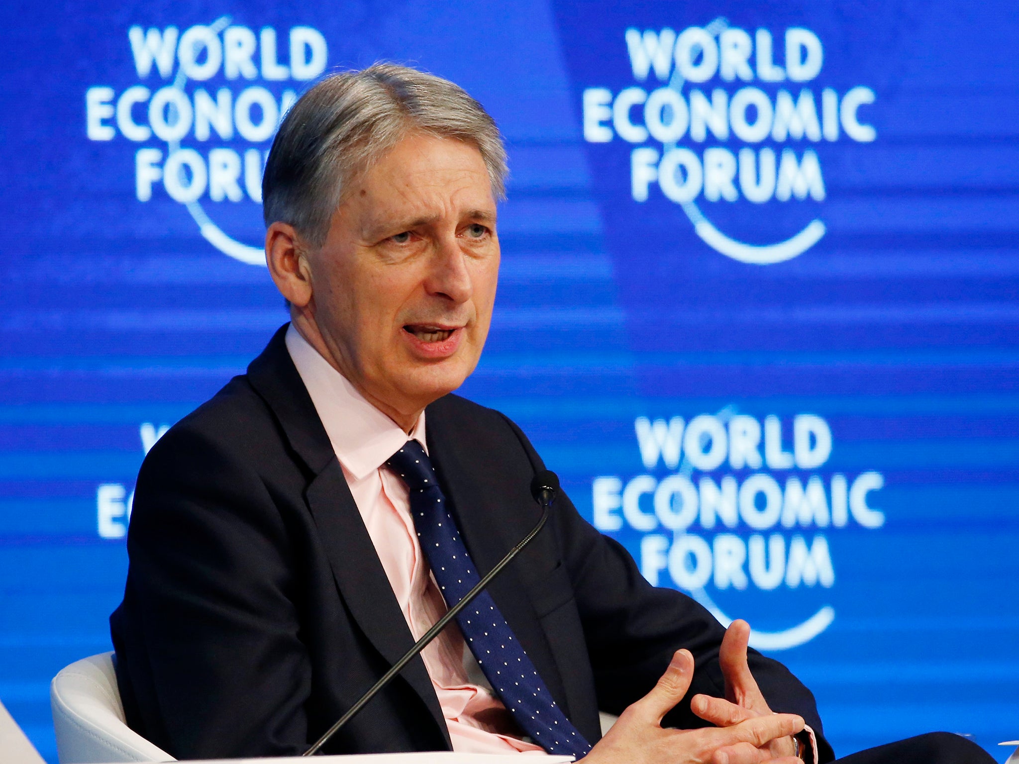 Chancellor Philip Hammond attends the World Economic Forum annual meeting in Davos, Switzerland