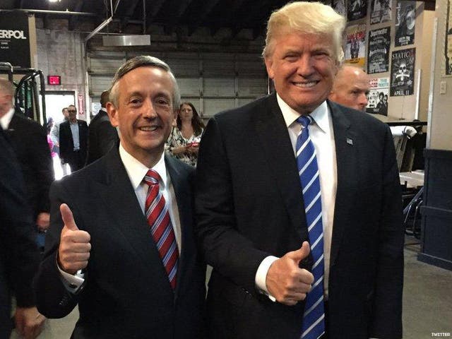 Pastor Robert Jeffress on the campaign trail with President-elect Trump