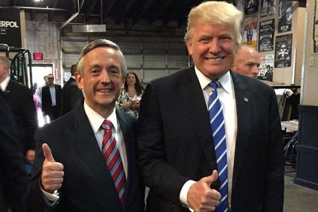 Pastor Robert Jeffress on the campaign trail with President-elect Trump