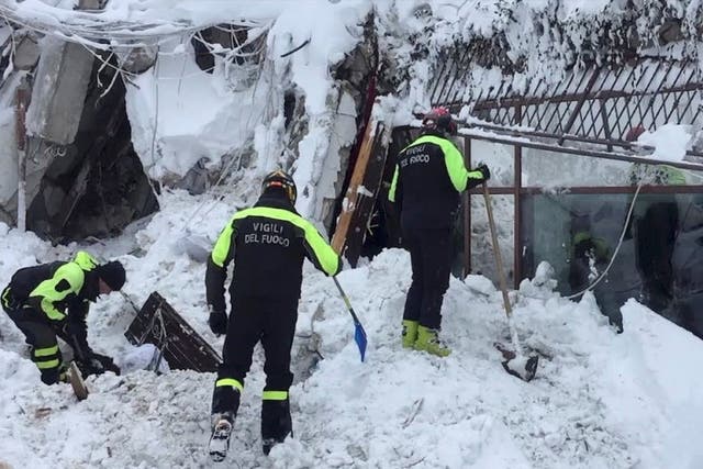 Six survivors are said to have been found alive two days after being buried in an avalanche that hit an Italian hotel