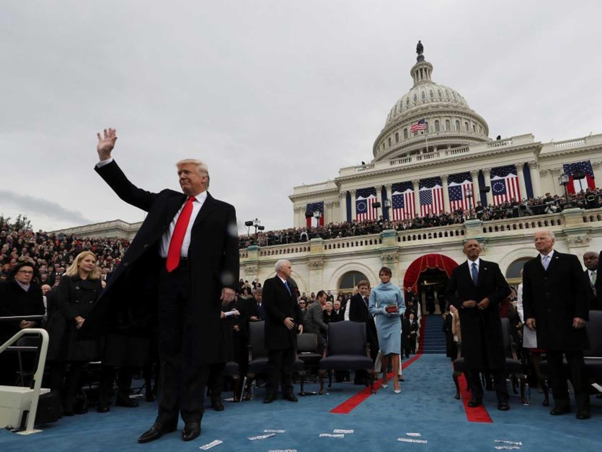 Donald Trump delivered a speech like any other, terse and blunt, and shorn of any of the soaring rhetoric of inaugurations past