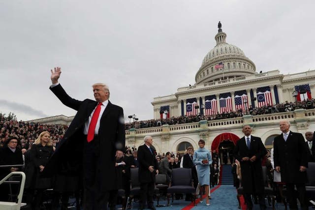 Donald Trump delivered a speech like any other,  terse and blunt, and shorn of any of the soaring rhetoric of inaugurations past