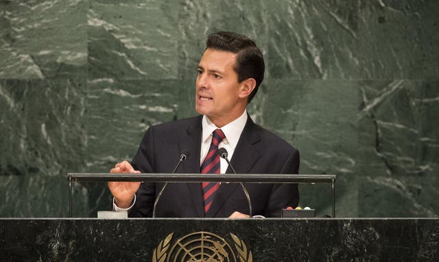 President of Mexico Enrique Pena Nieto addresses the United Nations General Assembly at UN headquarters, September 20, 2016 in New York City.