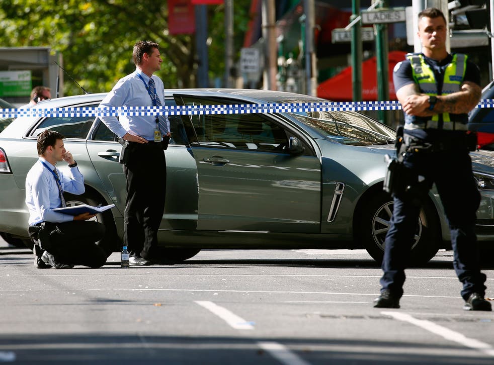 Police cordon off Bourke Street mall, after a car hit pedestrians in central Melbourne