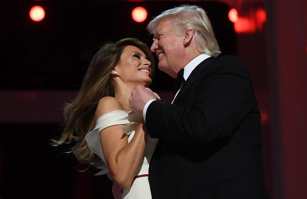 US President Donald Trump and the first lady Melania Trump dance at the Liberty Ball at the Washington DC Convention Center following Donald Trump's inauguration as the 45th President of the United States, in Washington, DC, on January 20, 2017.