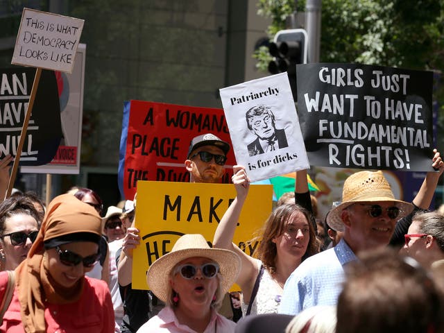 The first women's march took place in Sydney, Australia. Further marches will take place in London, Washington and across the globe on Saturday