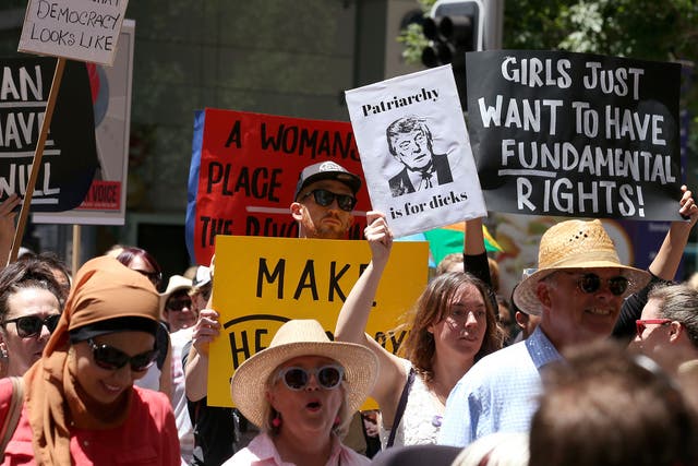 The first women's march took place in Sydney, Australia. Further marches will take place in London, Washington and across the globe on Saturday
