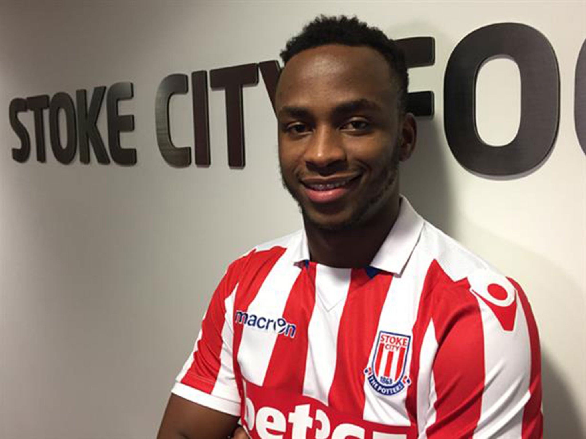 Saido Berahino is unveiled as a Stoke City player after leaving West Brom