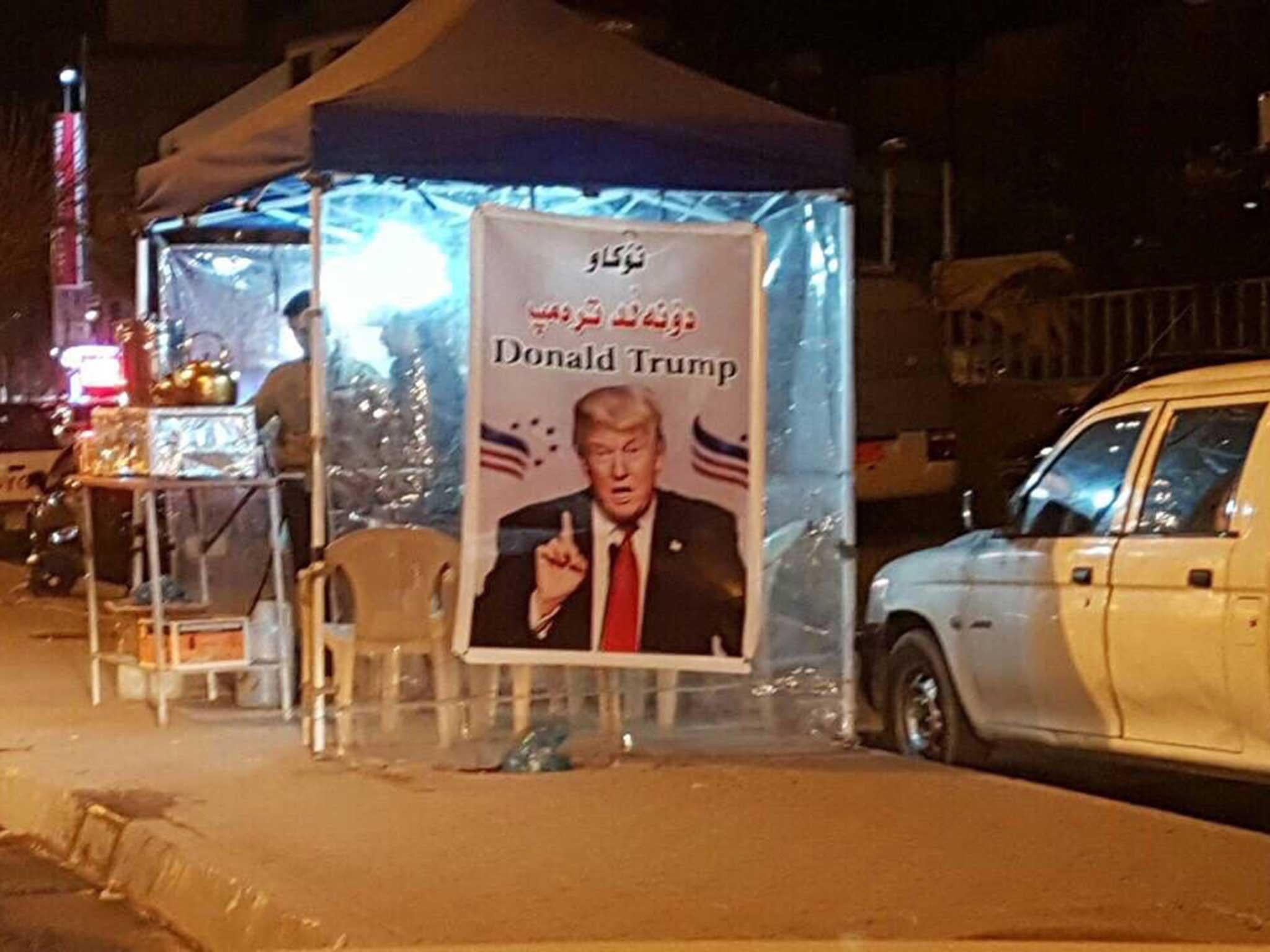 A Trump poster in Sulaymaniyah, Iraq