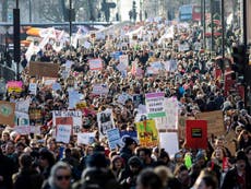 Thousands protest in London at Women’s March against Donald Trump