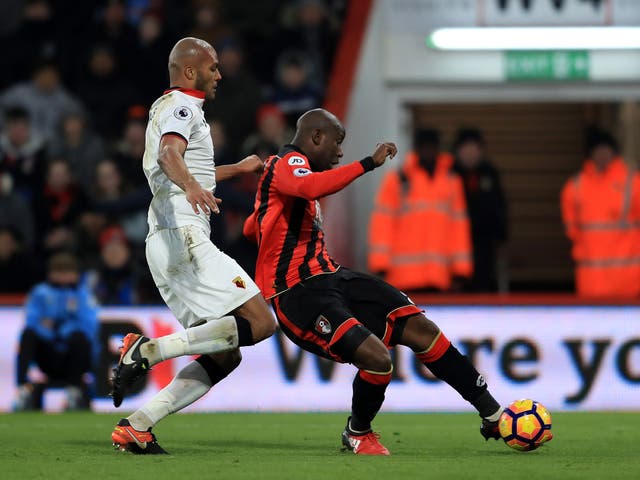 Benik Afobe scores Bournemouth's equaliser to earn a point for the home side