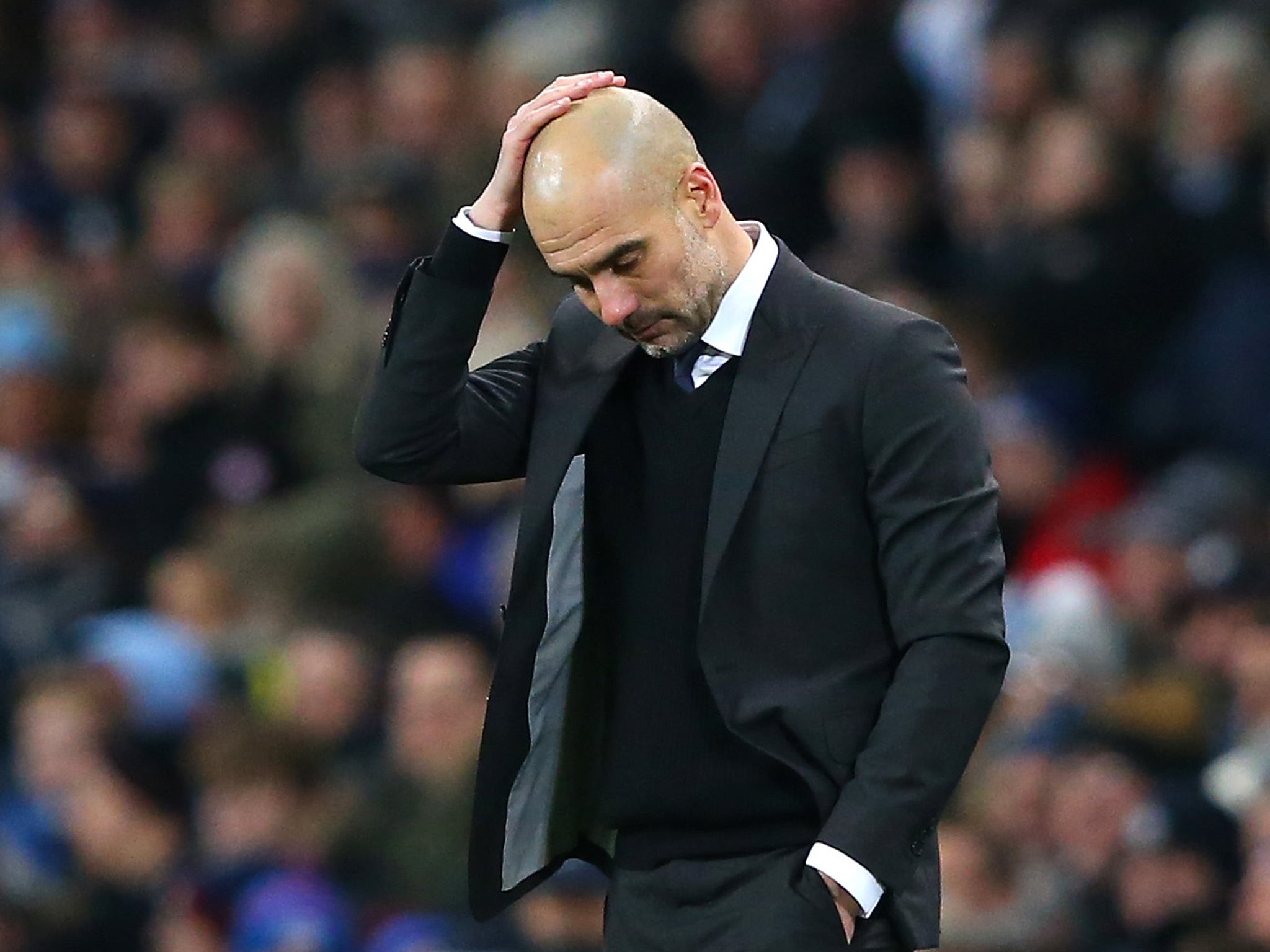 Guardiola was once again left scratching his head while watching his side's display