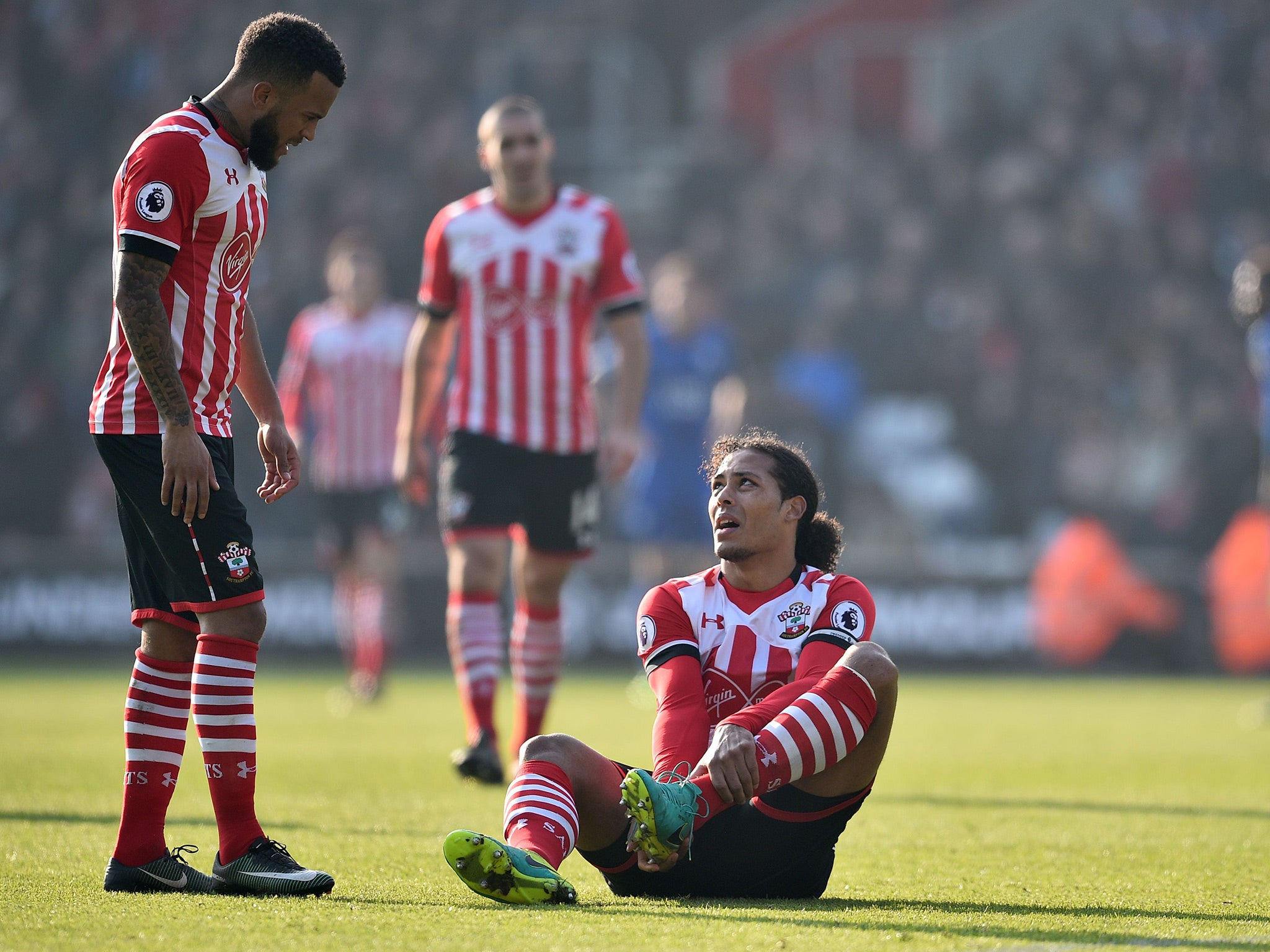 Virgil van Dijk was lost to an injury during the second half