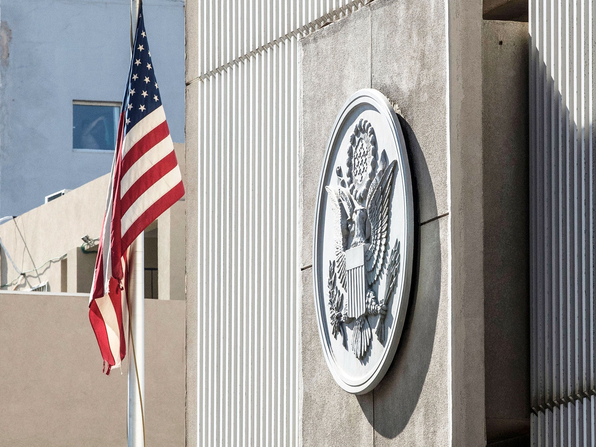 US Embassy building in the Israeli coastal city of Tel Aviv