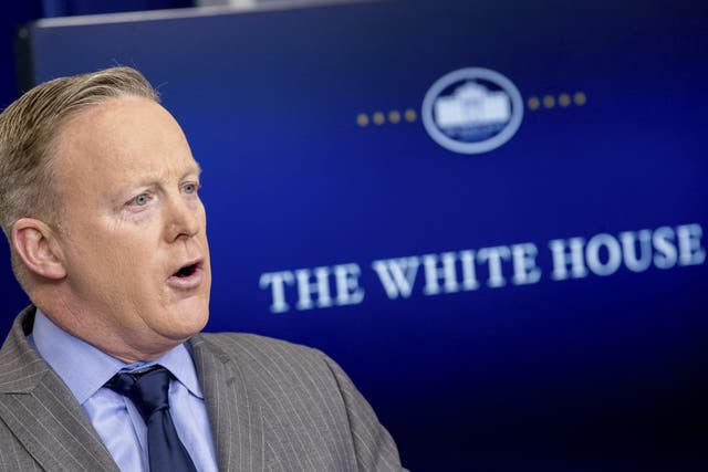 White House press secretary Sean Spicer held his first official briefing with the media in the White House on Saturday