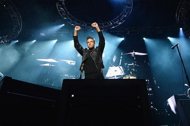 Brandon Flowers of The Killers on stage in 2014