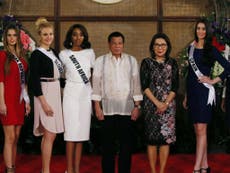 Philippines president tames his words for Miss Universe hopefulls