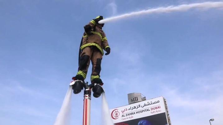 Jetpack firefighting system showcased in Dubai - BBC News