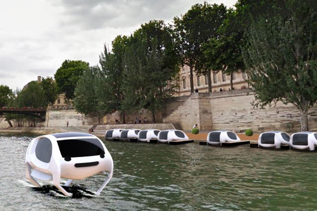 A company plans to launch a fleet of small electric hydrofoils on the Seine this summer