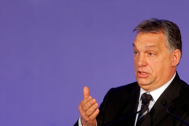 Hungarian Prime Minister Viktor Orban delivers a speech during a Lamfalussy Lectures Conference in Budapest