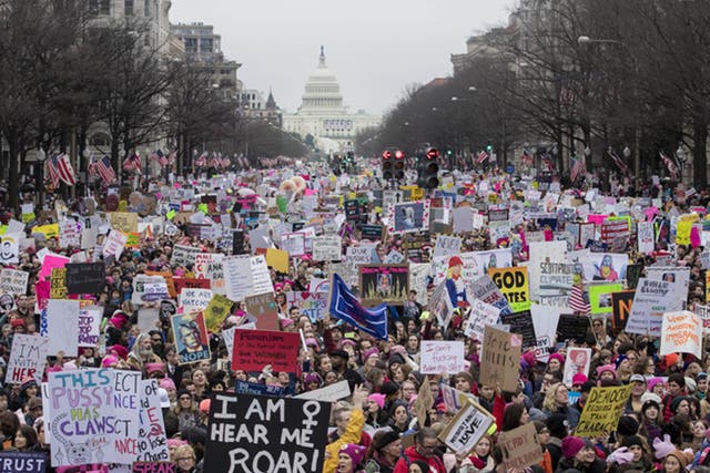 Thousands of women took to the streets on Saturday in Washington to march in protest of Donald Trump's inauguration