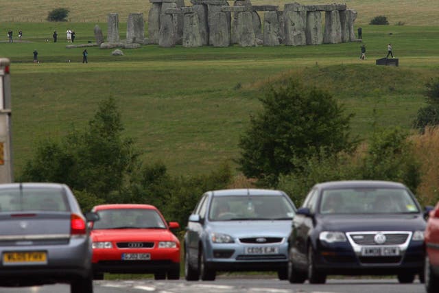 The busy road runs within 165 metres of the 5,000-year-old monument, offering drivers a stunning view 
