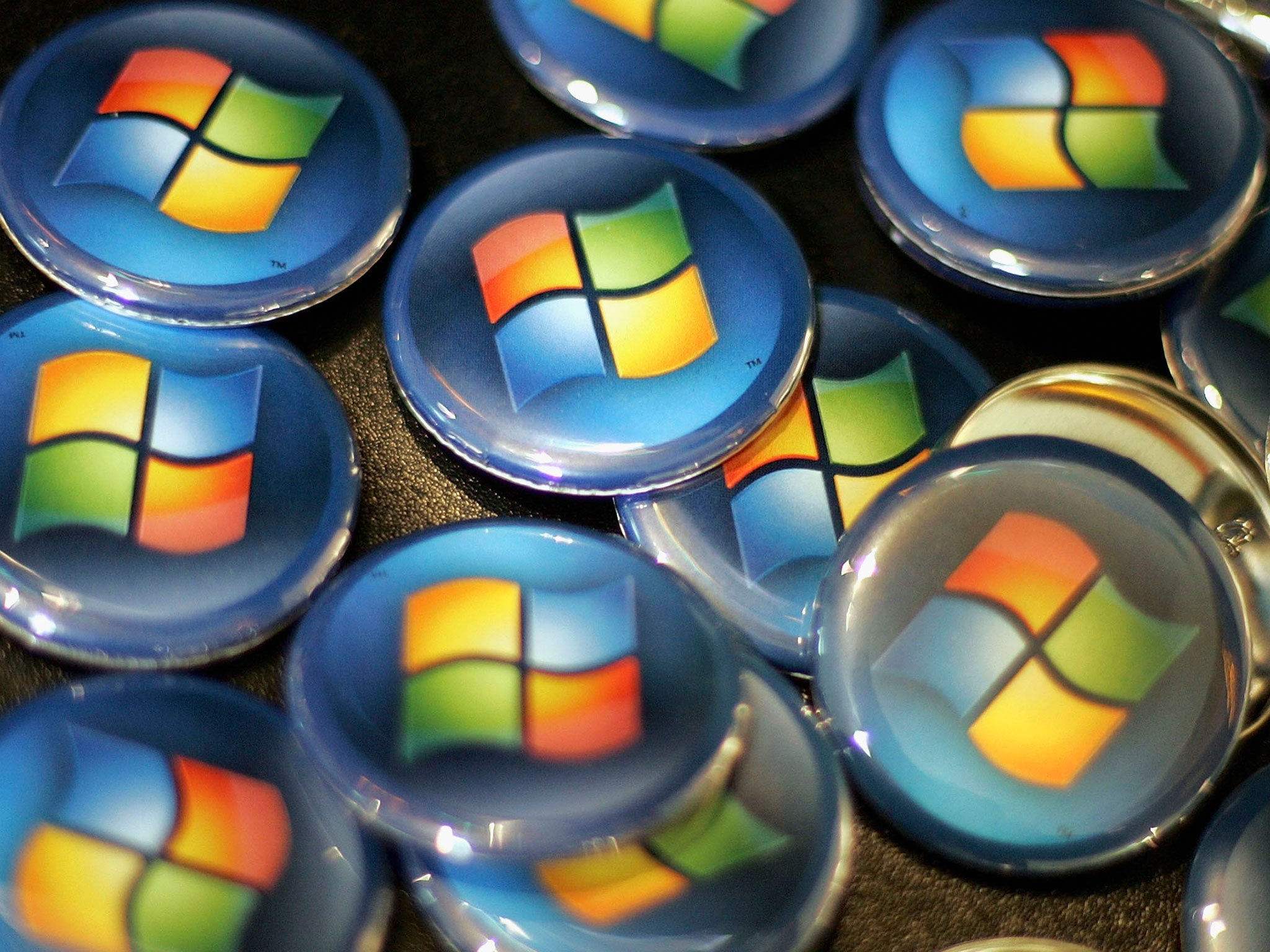 Buttons with the Microsoft logo