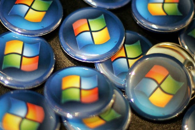 Buttons with the Microsoft logo