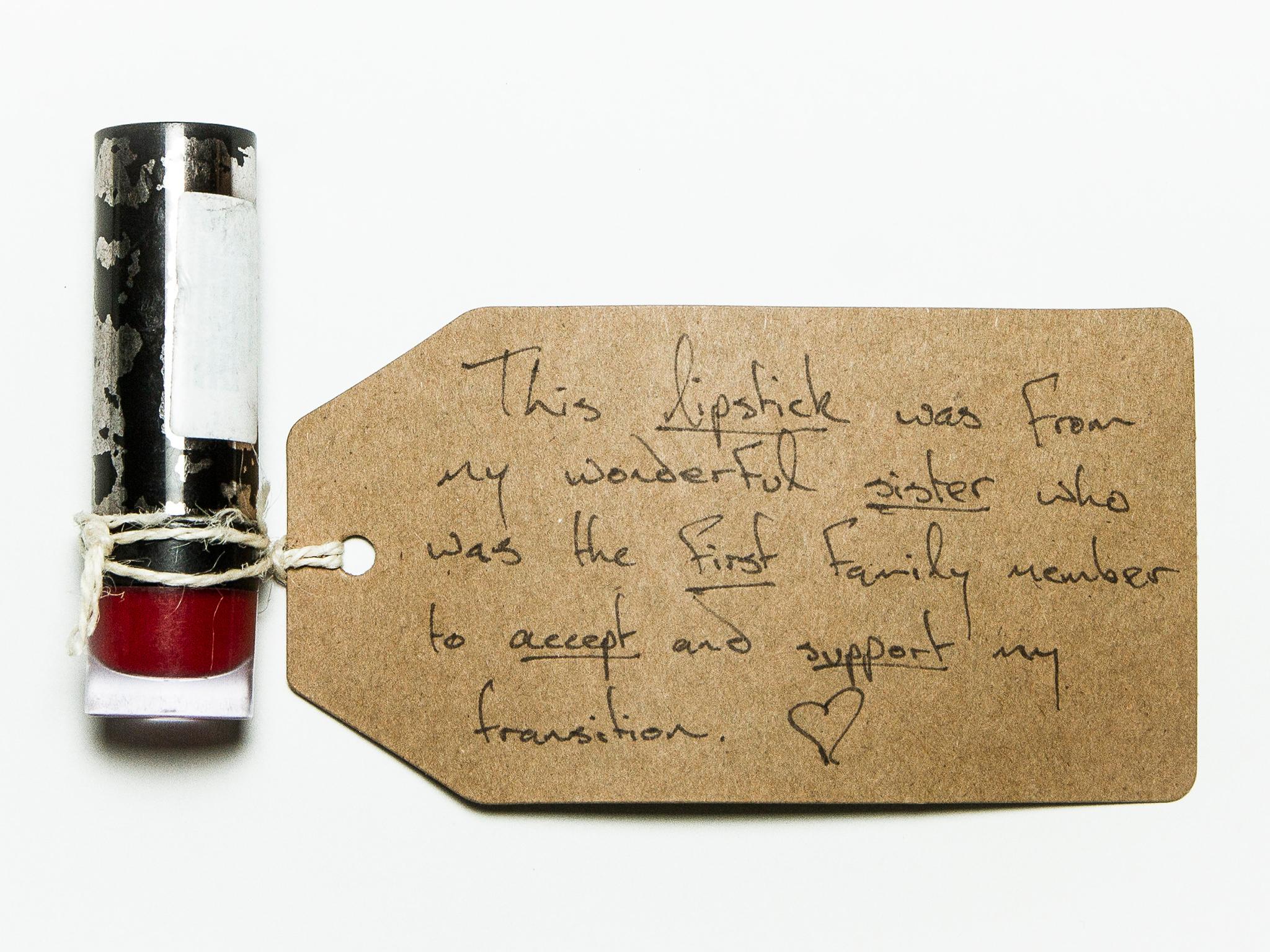 A lipstick featured in the Museum of Transology exhibit