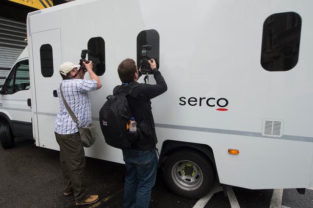 Serco hold the MoJ contract to transport prisoners to court