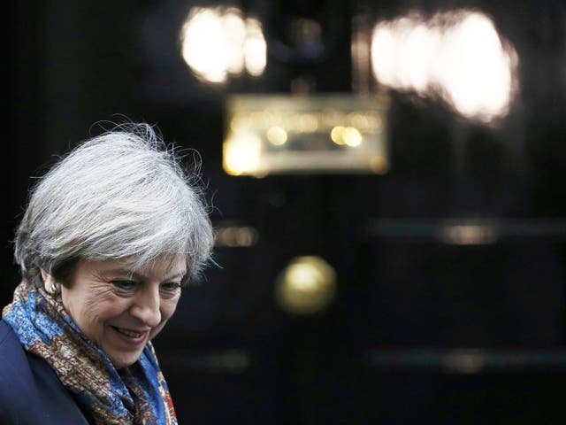 Theresa May leaving 10 Downing Street yesterday
