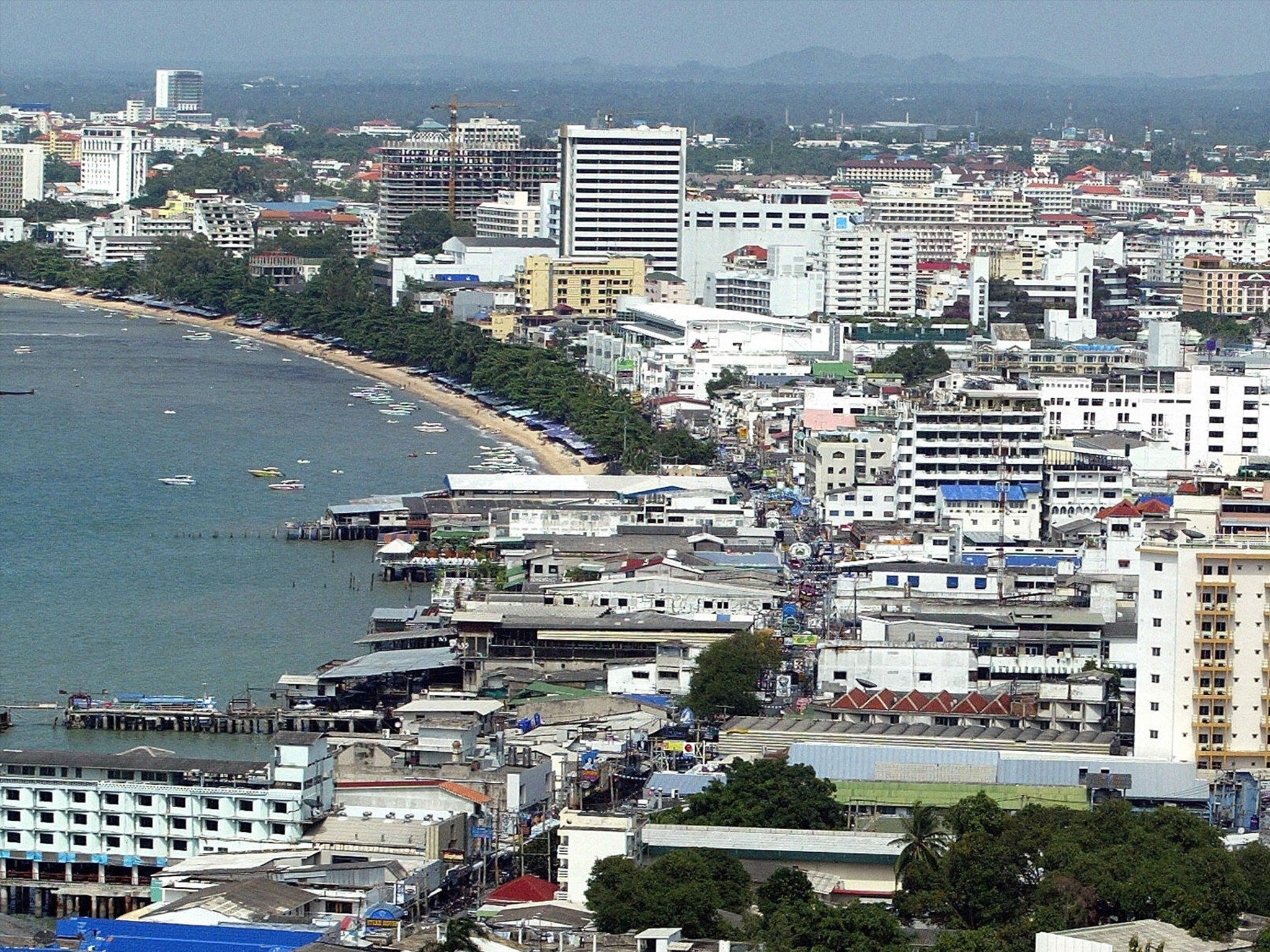 The coast of the holiday resort town of Pattaya, around 100 miles east of the Thai capital Bangkok