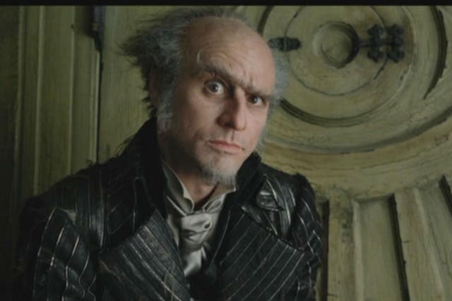 Jim Carrey stars as the wicked Count Olaf in the 2004 film adaptation of Daniel Handler’s novels